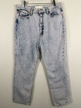 MOTHER Superior High Waisted Rider Ankle Jeans 33 Paint On My Palette Acid Wash